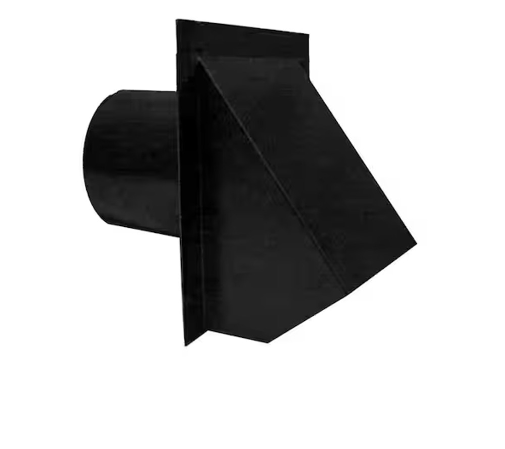 4" Round Wall Vent Black Exterior Hood Cover HVAC Exhaust Vent See Pictures